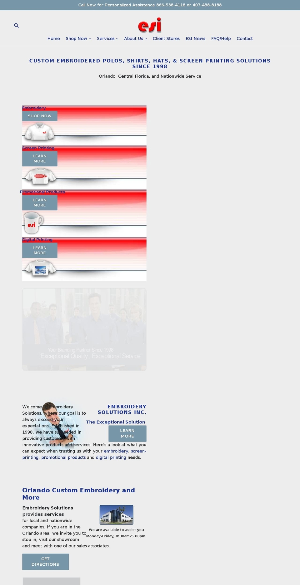 embroiderysolution.com — Shopify storefront screenshot