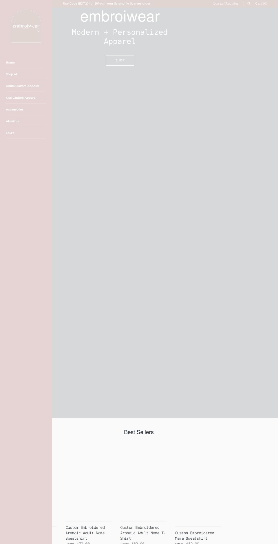 embroiwear.com shopify website screenshot