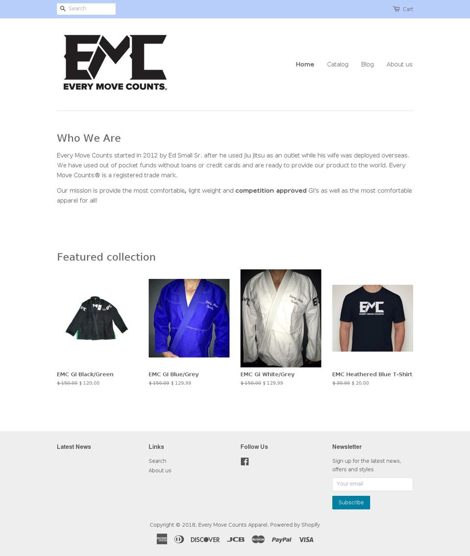 emcapparel.org shopify website screenshot