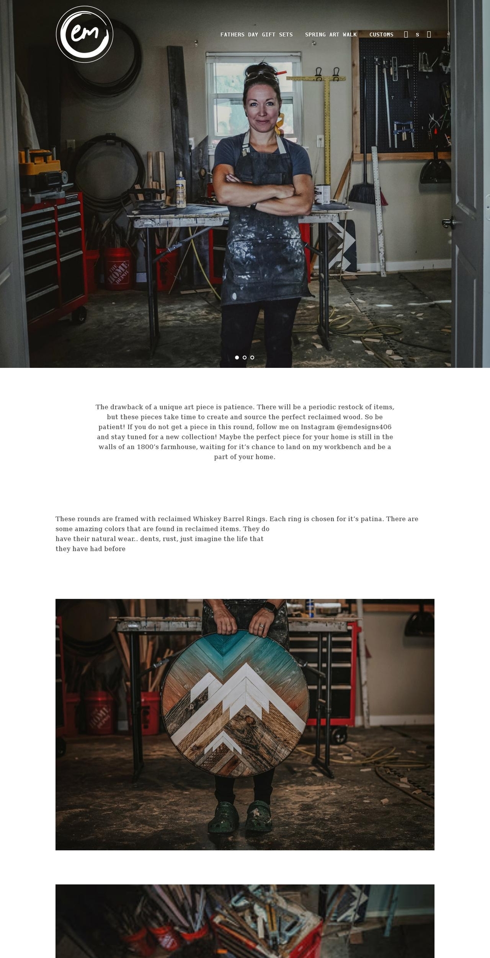 emdesigns406.com shopify website screenshot