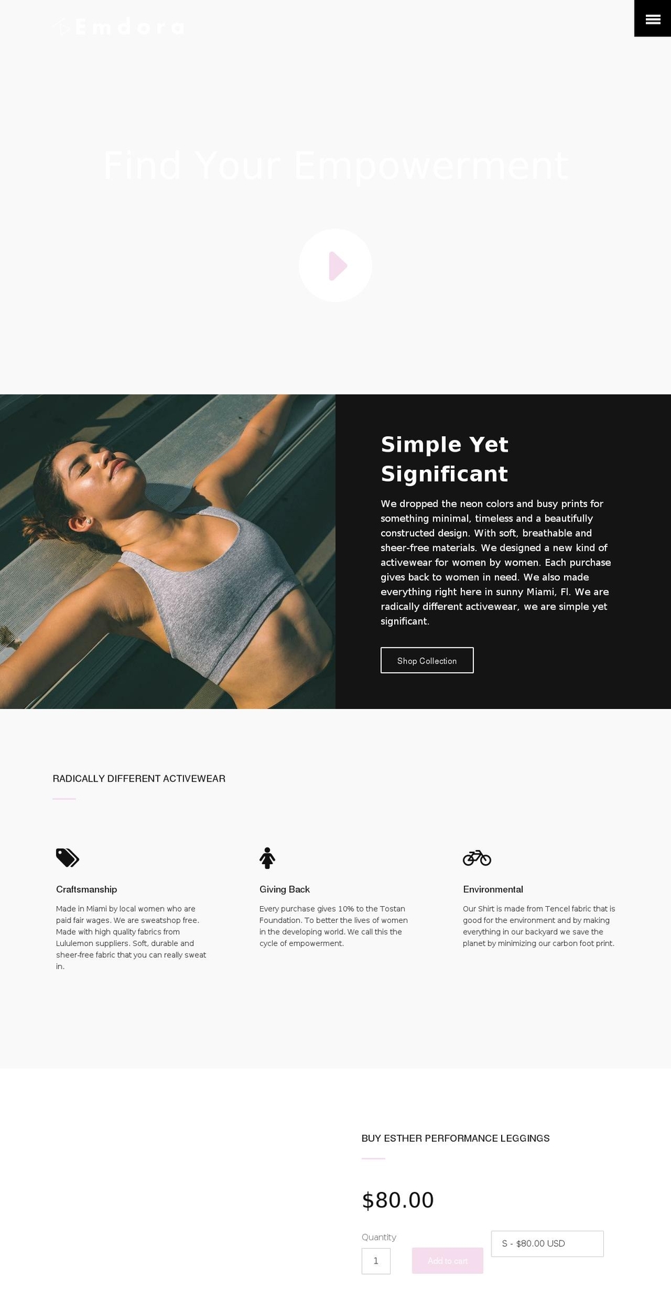 emdora.com shopify website screenshot