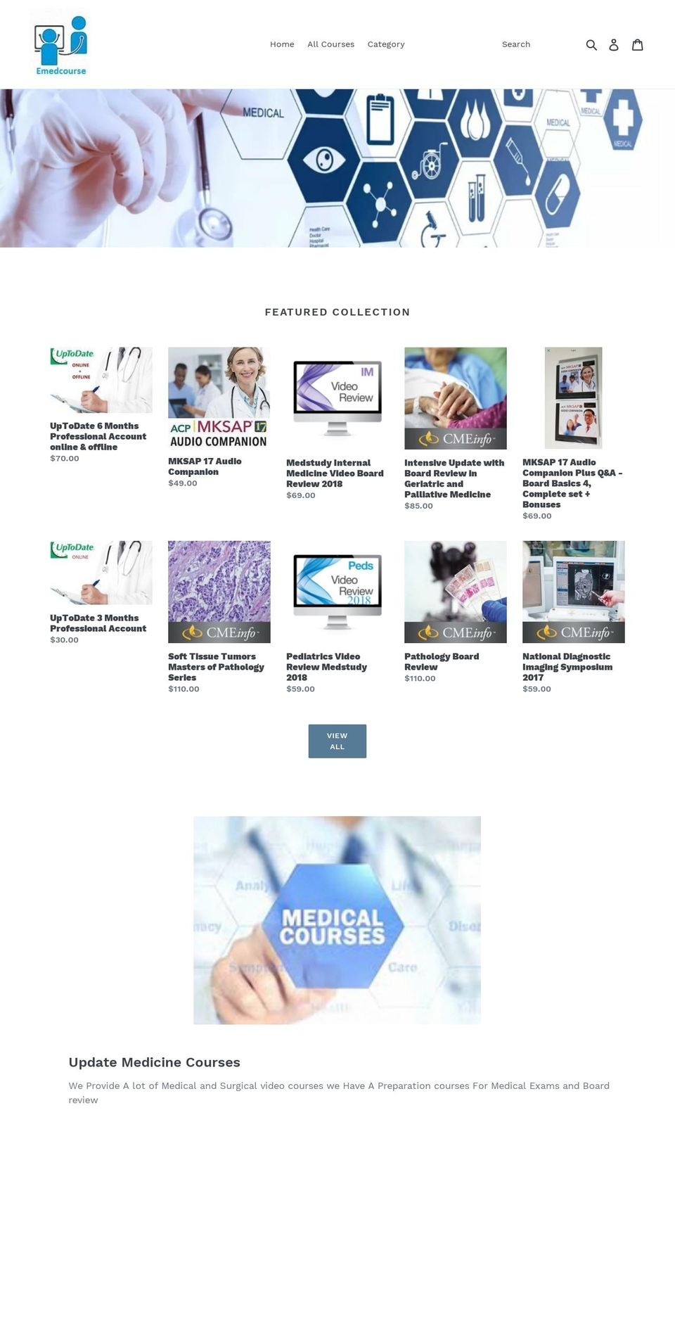 emedcourse.com — Shopify storefront screenshot