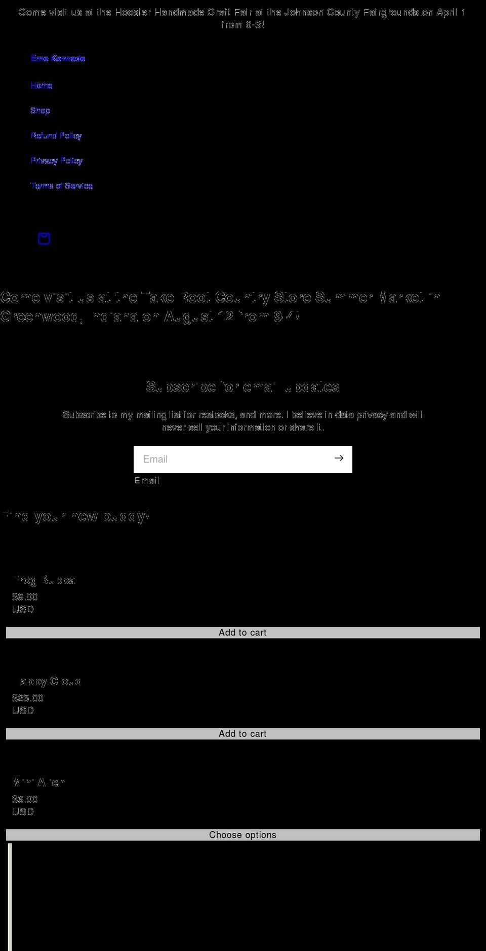 emekennede.com shopify website screenshot