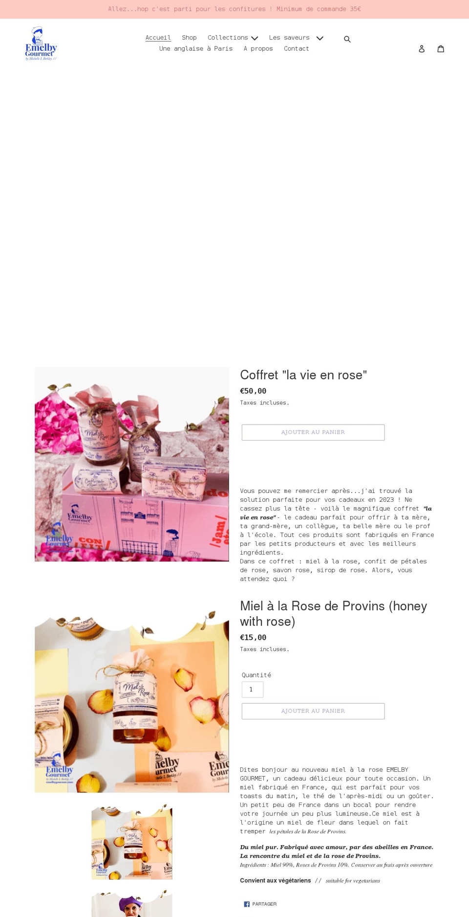 emelbygourmet.com shopify website screenshot