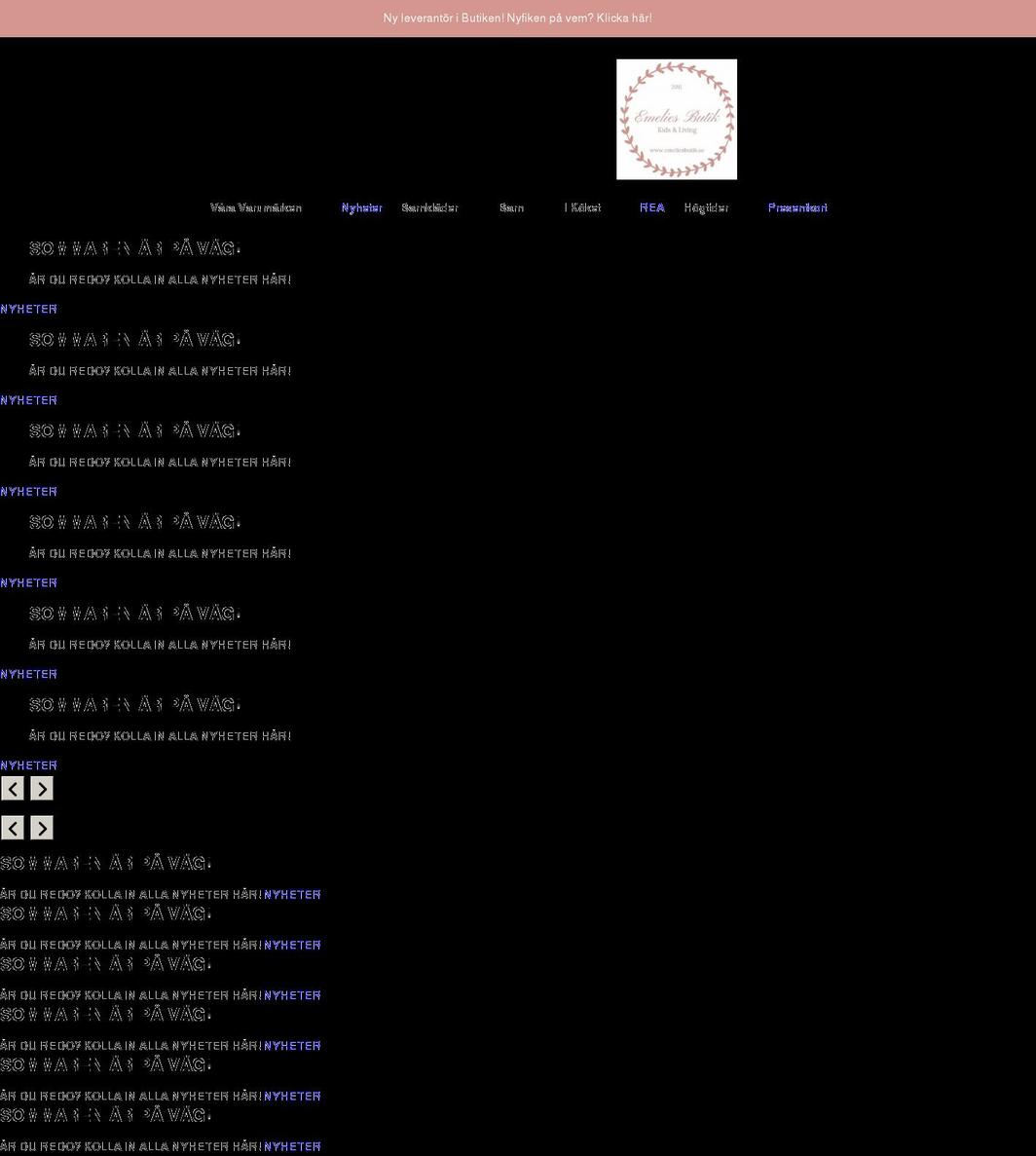 emeliesbutik.se shopify website screenshot