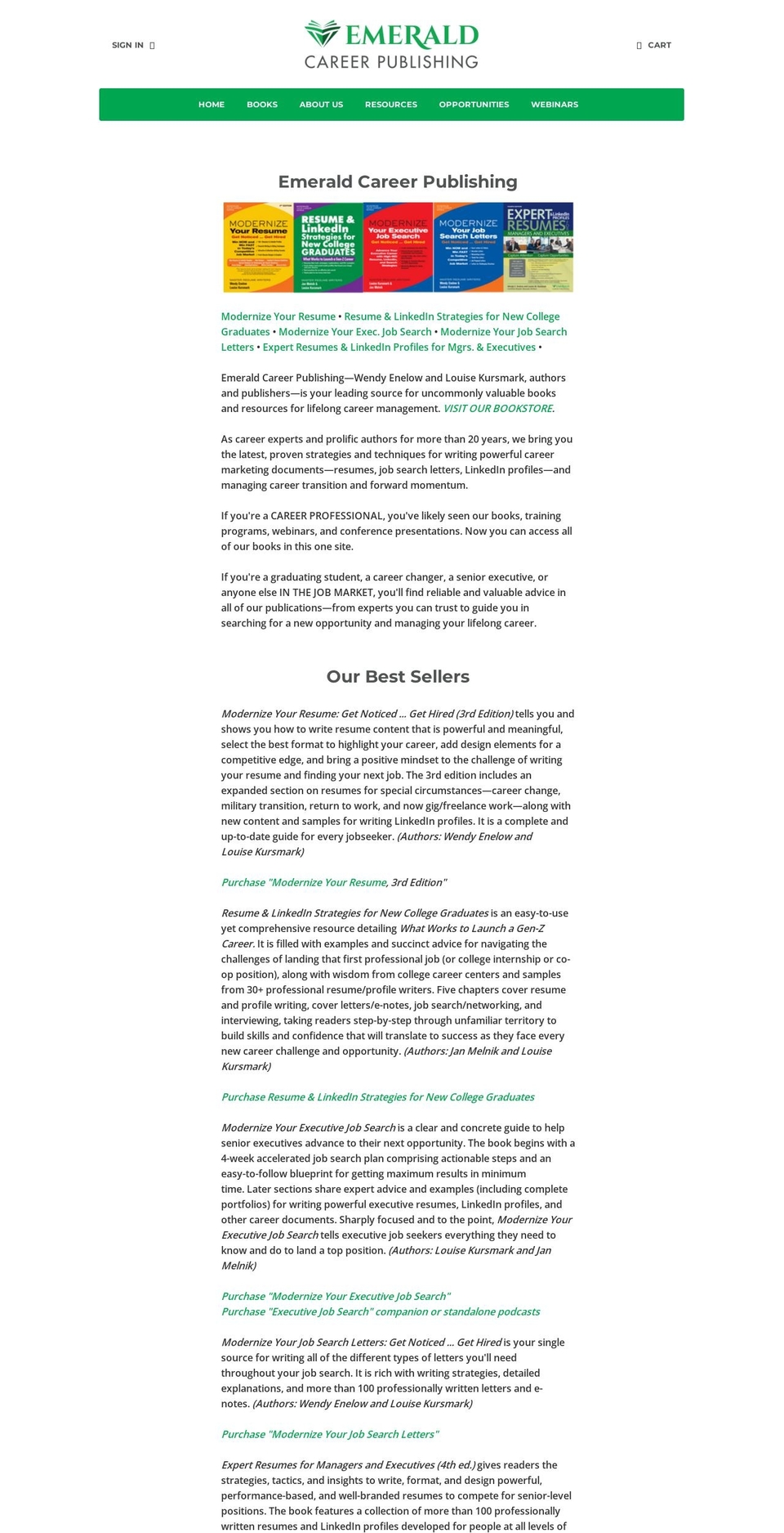 emerald-career-publishing.myshopify.com shopify website screenshot