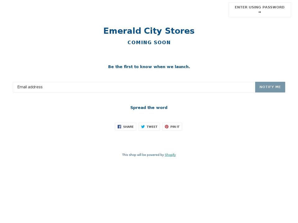 emeraldcitystores.com shopify website screenshot