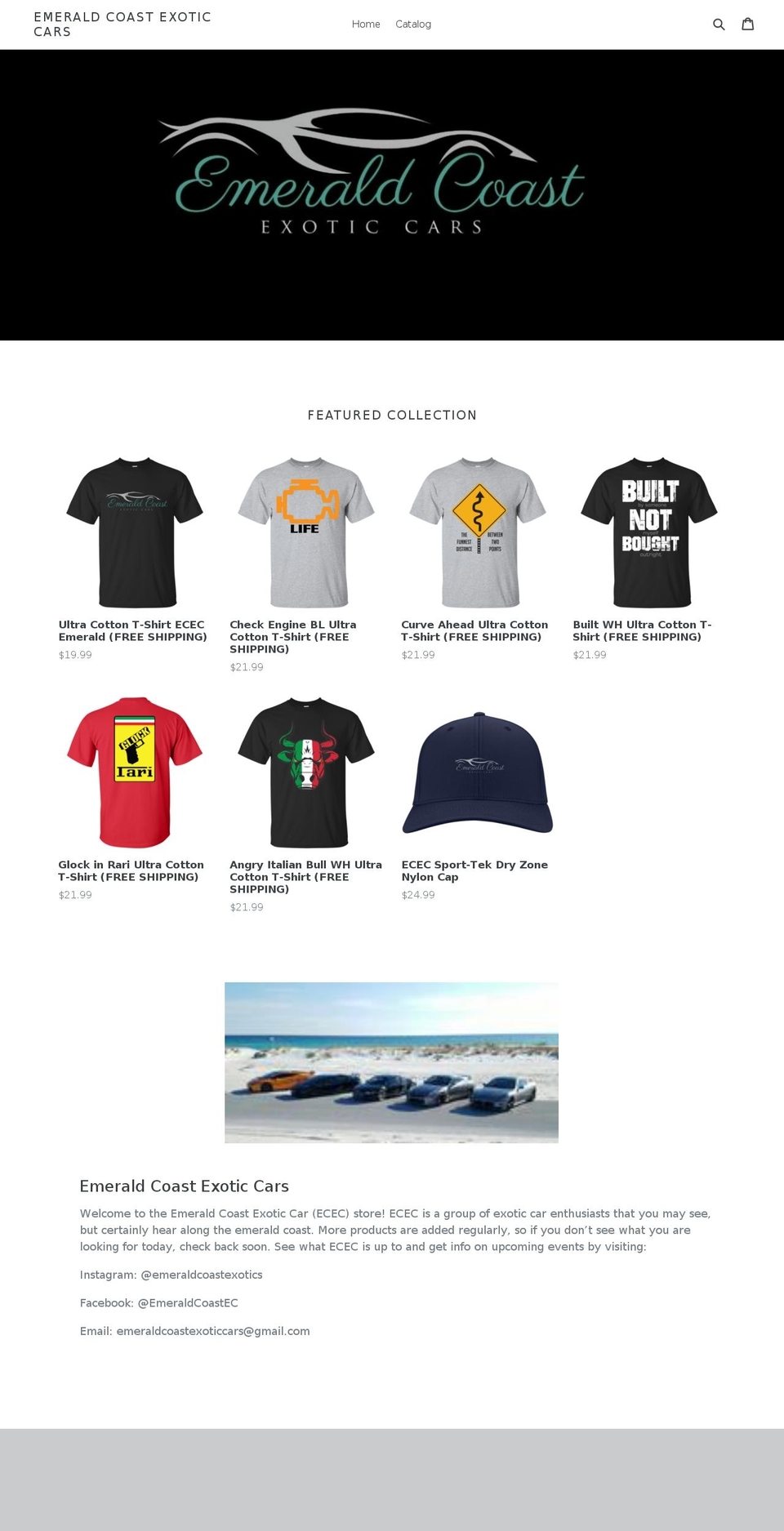emeraldcoastexoticcars.com — Shopify storefront screenshot