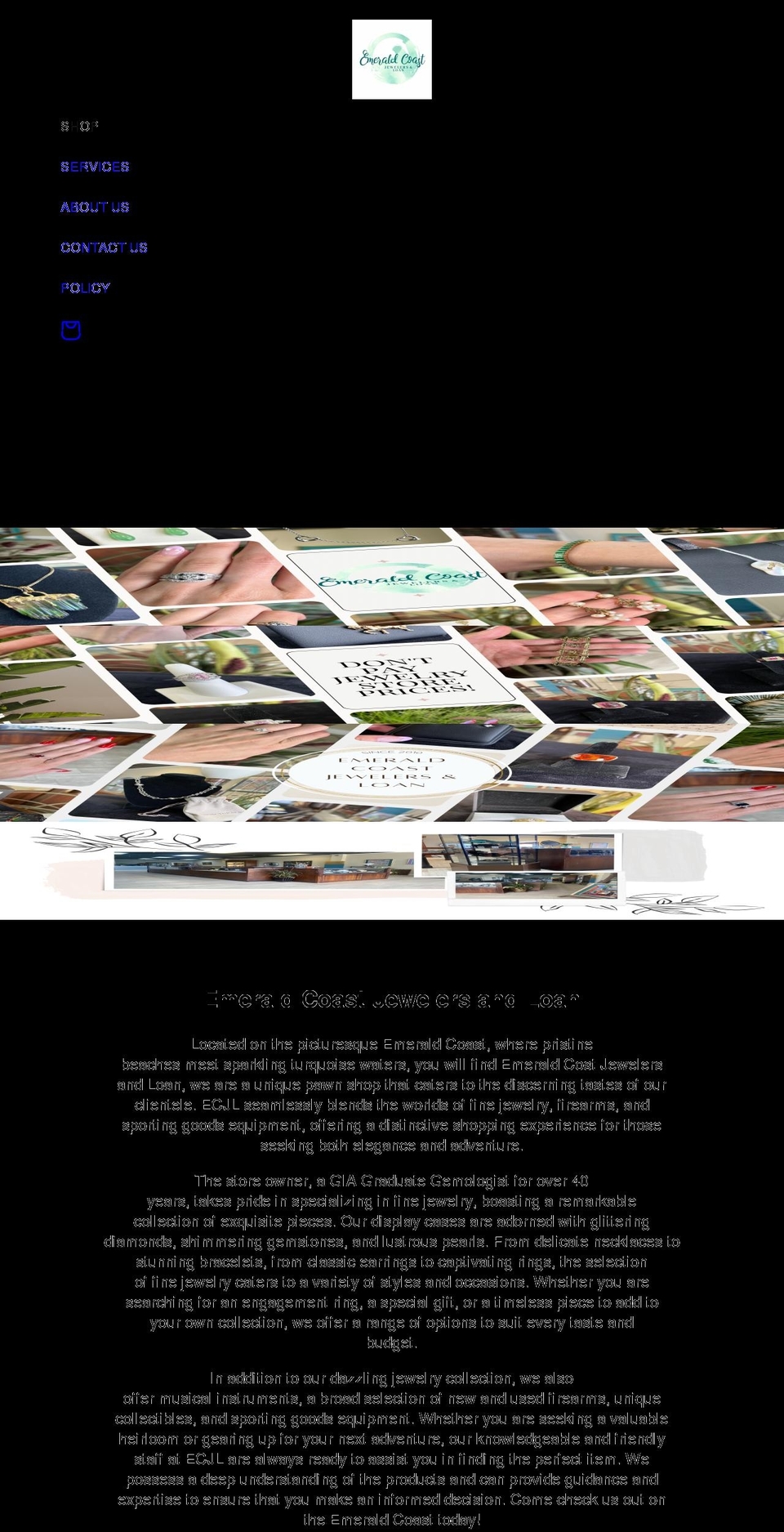 emeraldcoastjewelersandloan.com shopify website screenshot