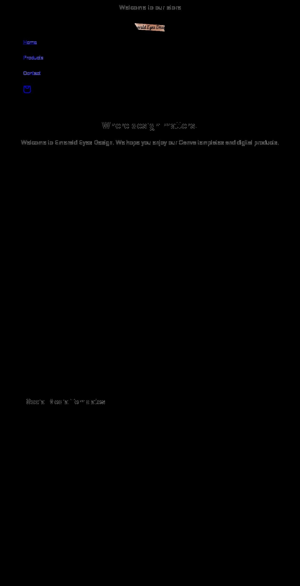 emeraldeyesdesign.com shopify website screenshot