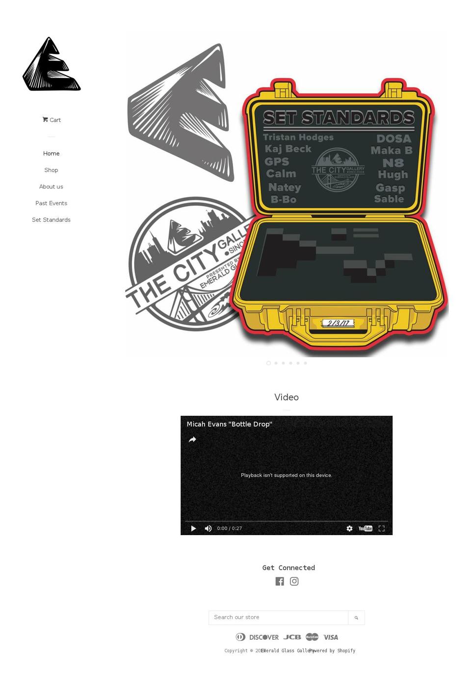 emeraldglassgallery.com shopify website screenshot