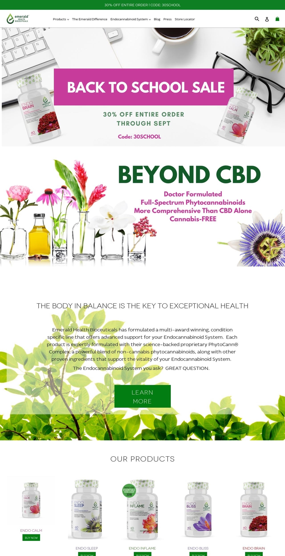 emeraldhealthbio.com — Shopify storefront screenshot