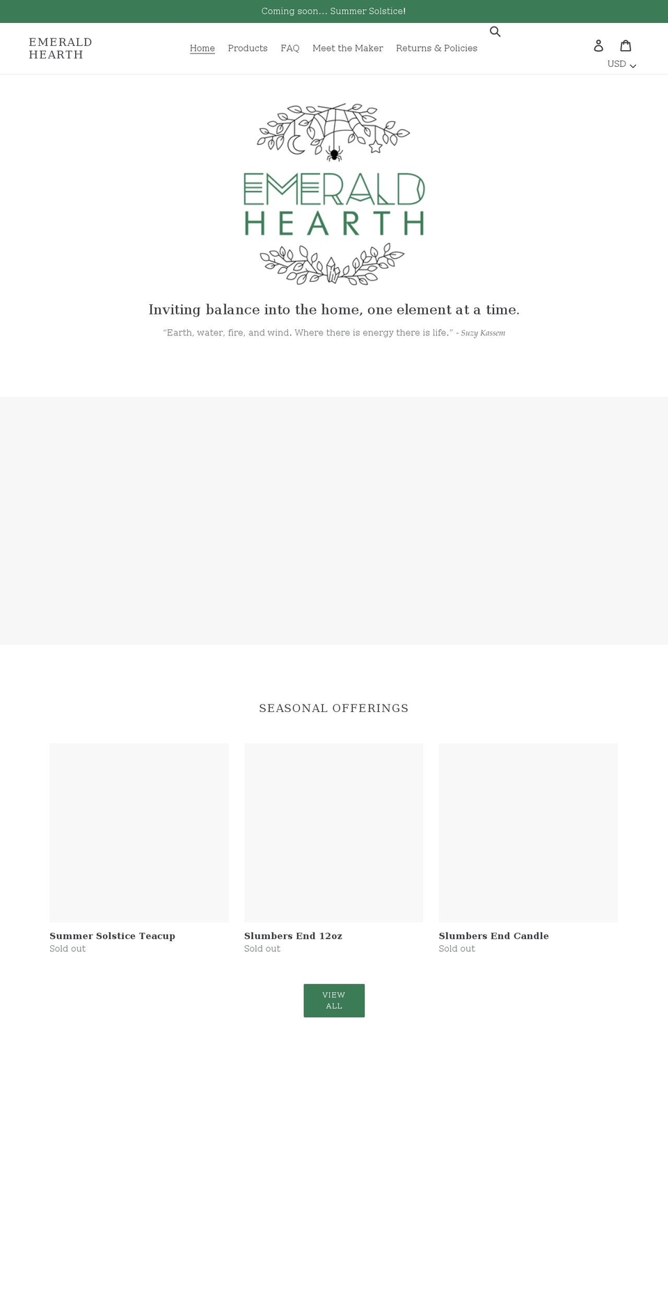 emeraldhearthcreations.com shopify website screenshot