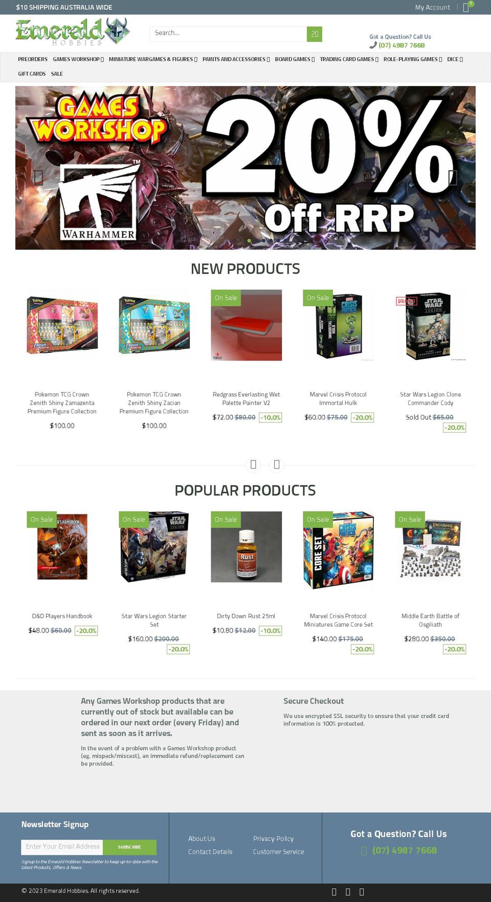 emeraldhobbies.com.au shopify website screenshot