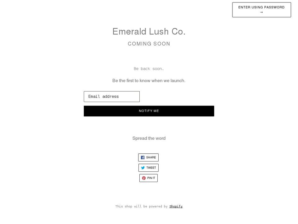 emeraldlushco.com shopify website screenshot