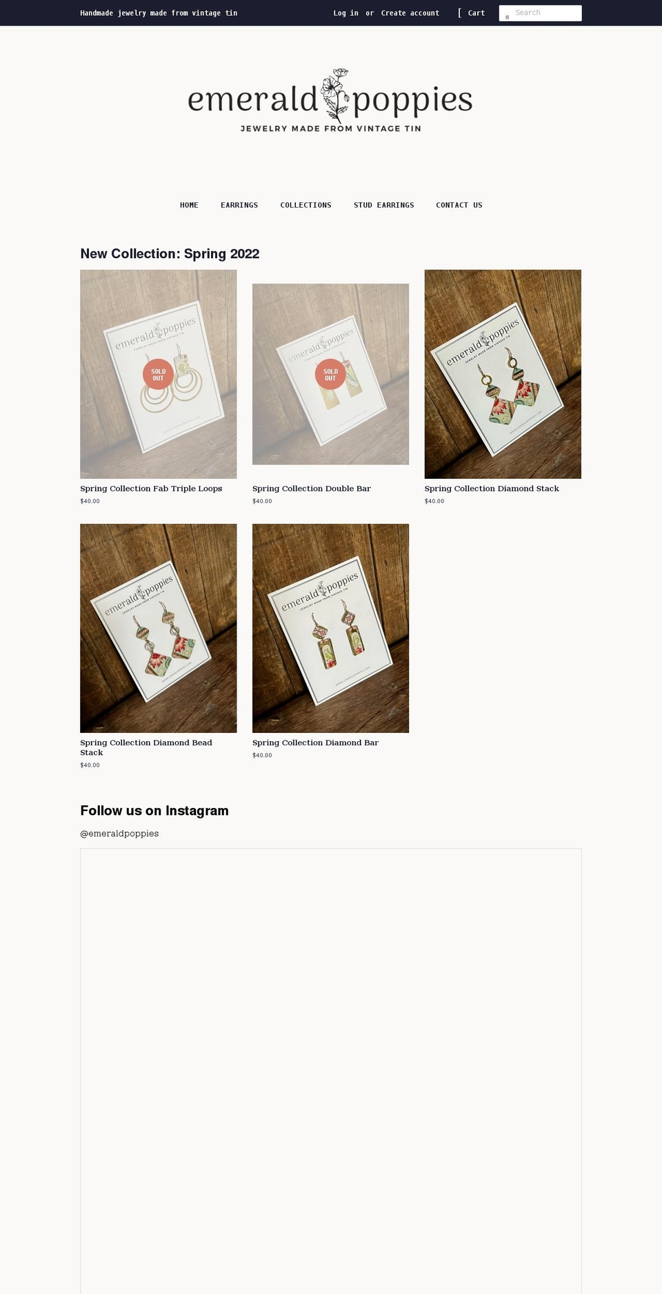 emeraldpoppies.com shopify website screenshot