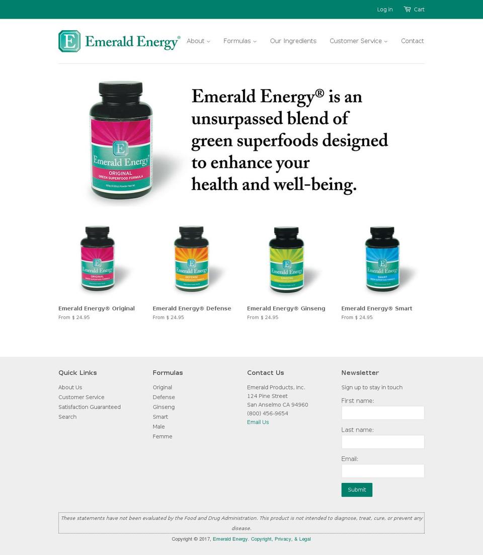 emeraldproducts.com shopify website screenshot