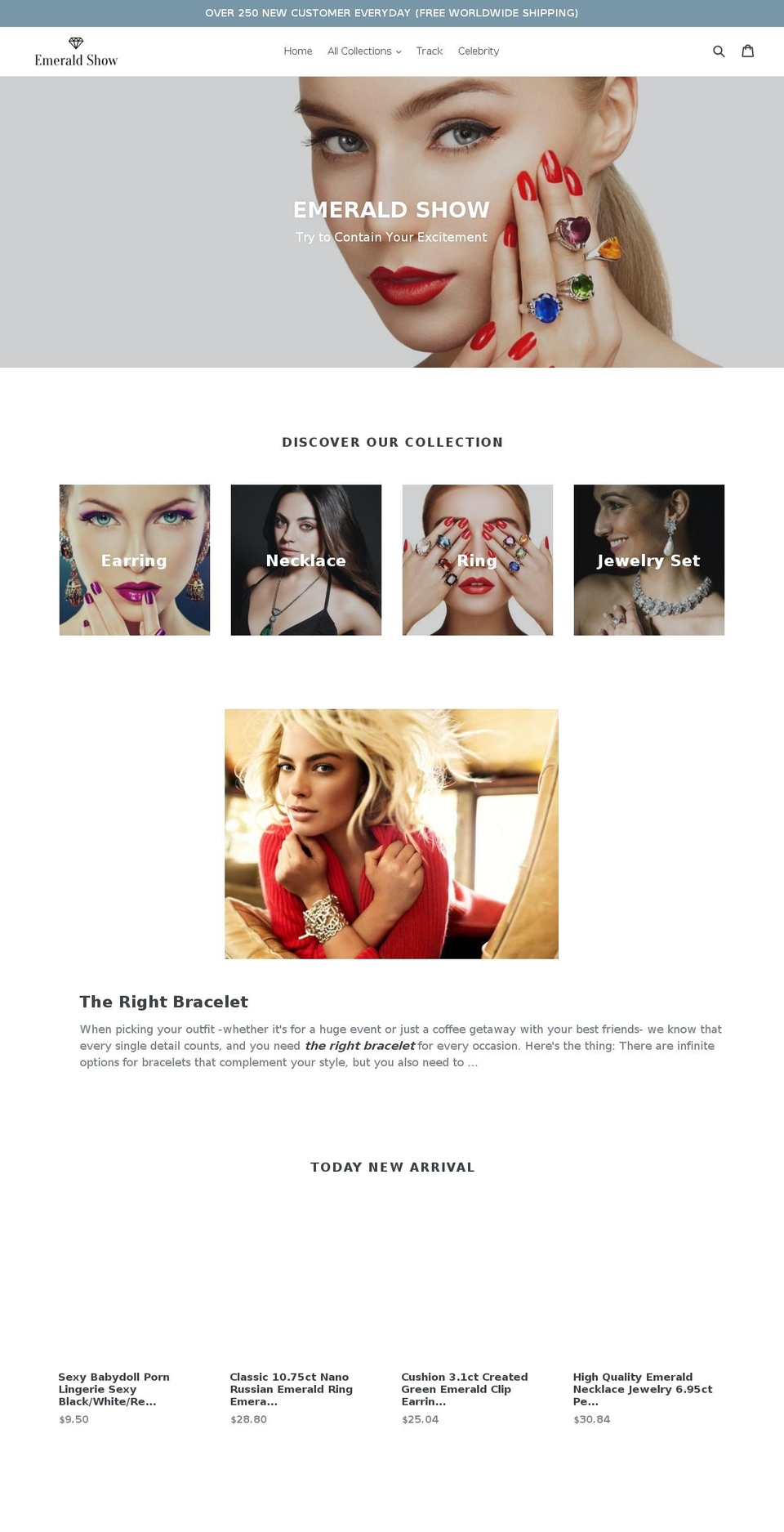 emeraldshow.com — Shopify storefront screenshot