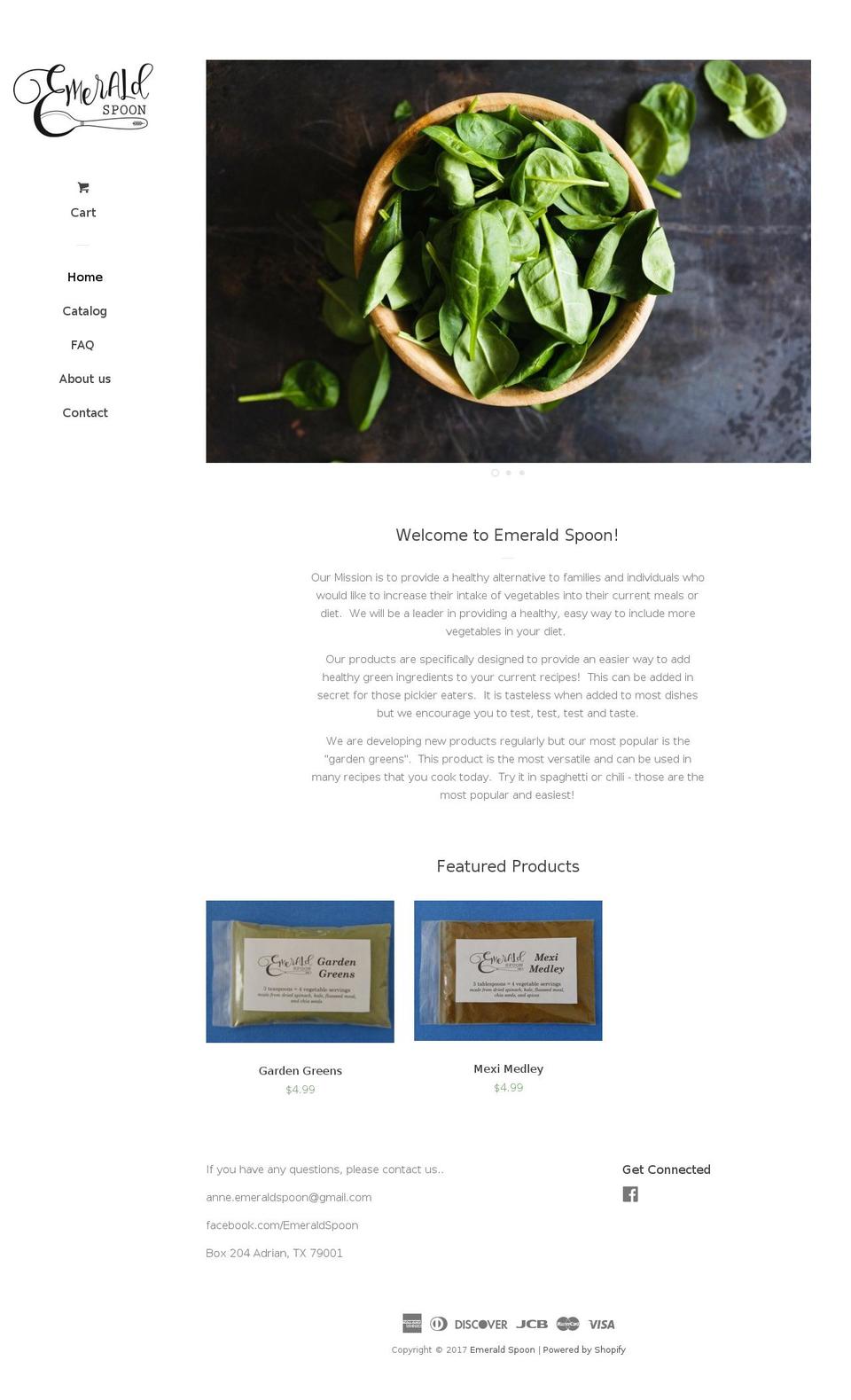 emeraldspoon.com shopify website screenshot