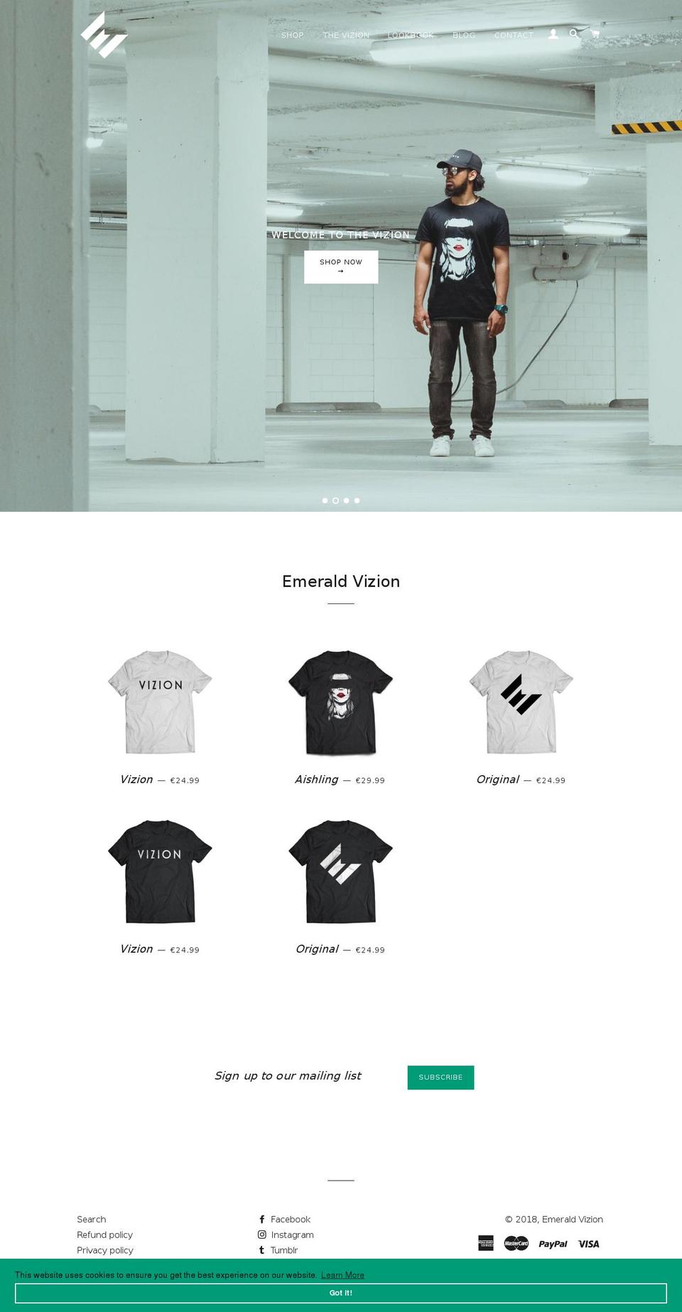 emeraldvizion.com — Shopify storefront screenshot