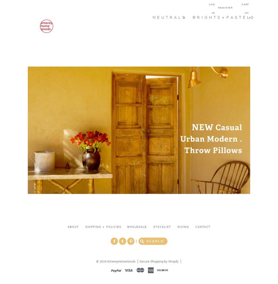 emereyhomegoods.com shopify website screenshot