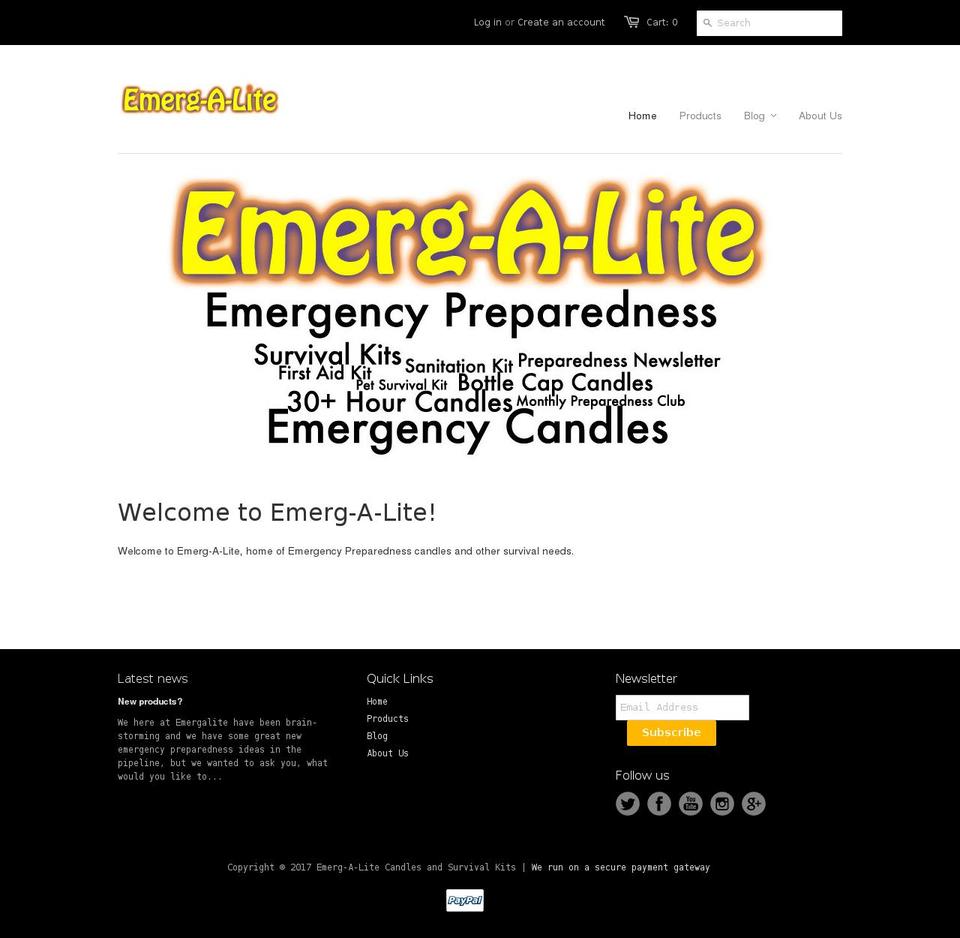 emergalight.com shopify website screenshot