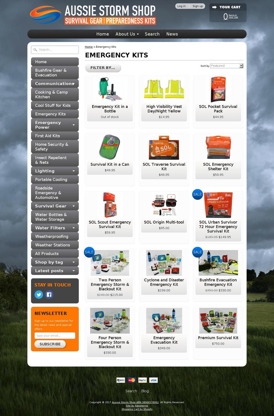 emergencykits.com.au shopify website screenshot