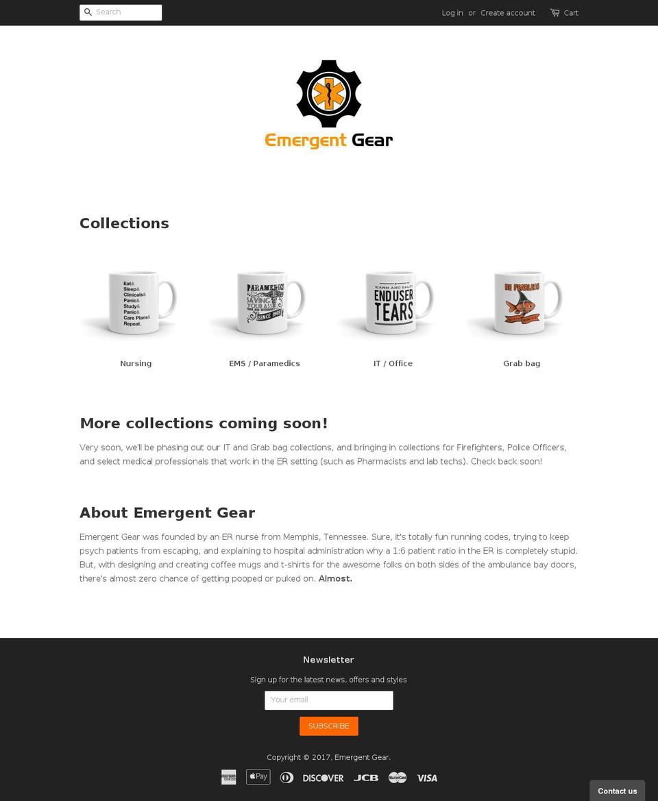 emergentgear.com shopify website screenshot