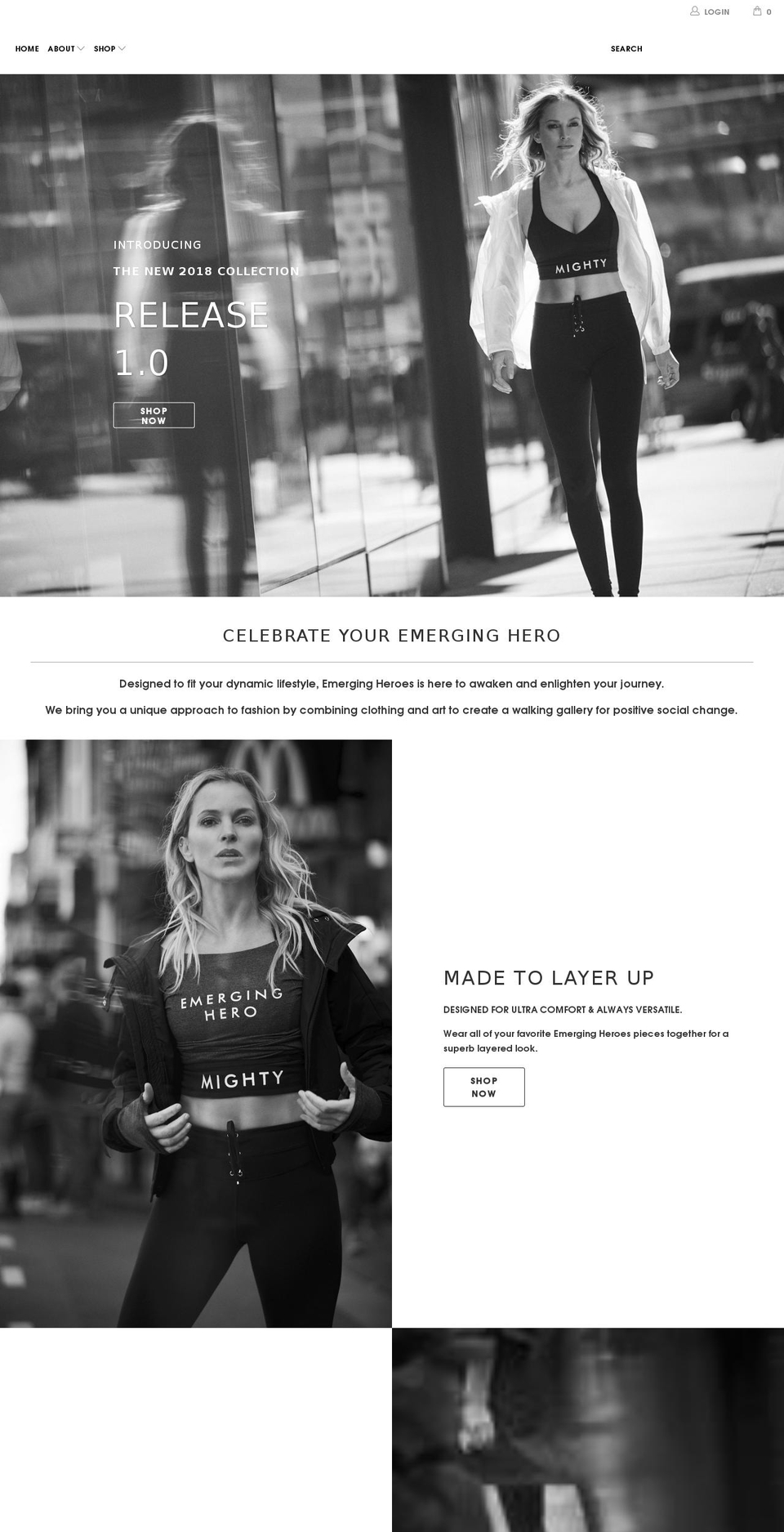 emergingheroes.com shopify website screenshot