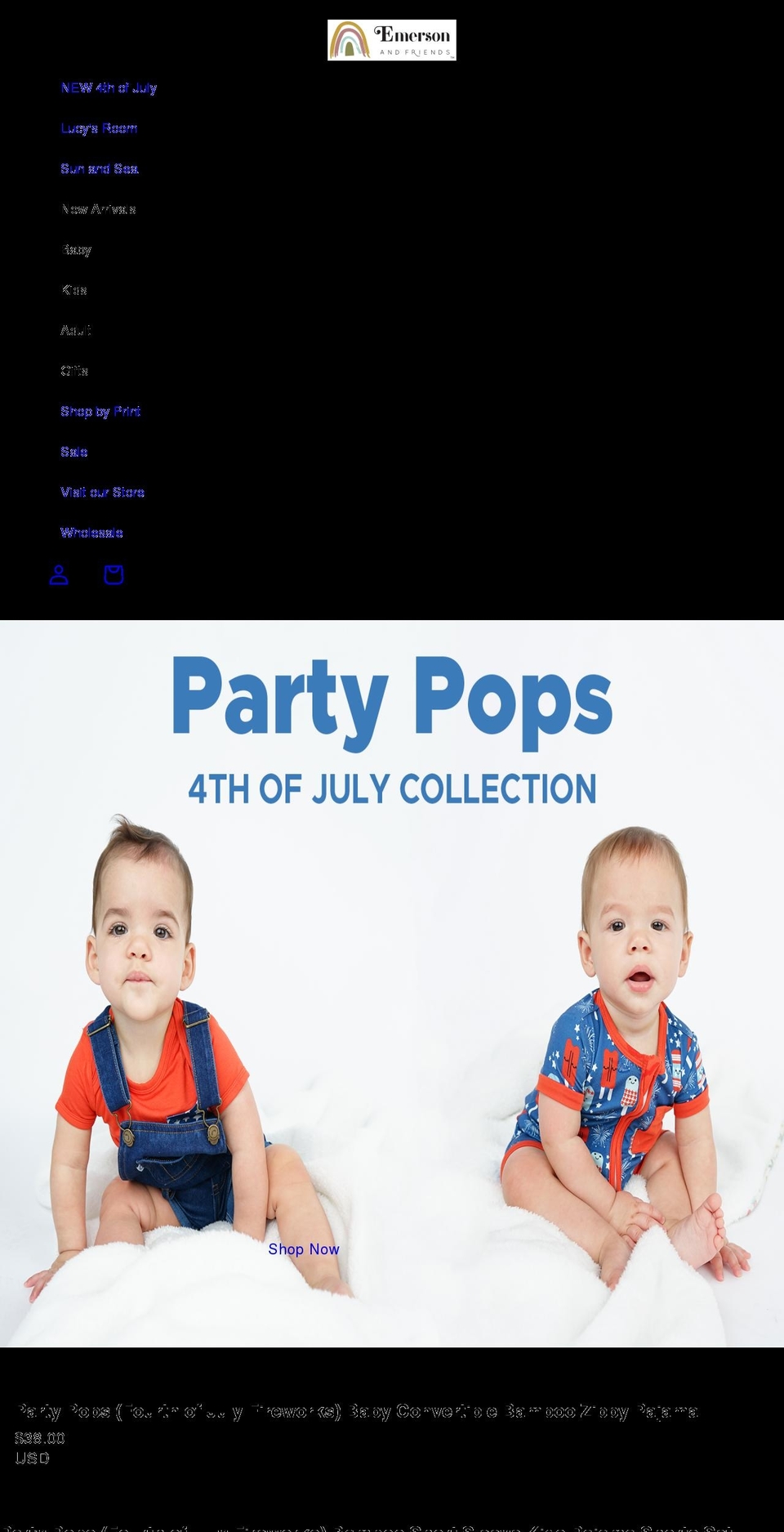 emersonandfriends.com — Shopify storefront screenshot