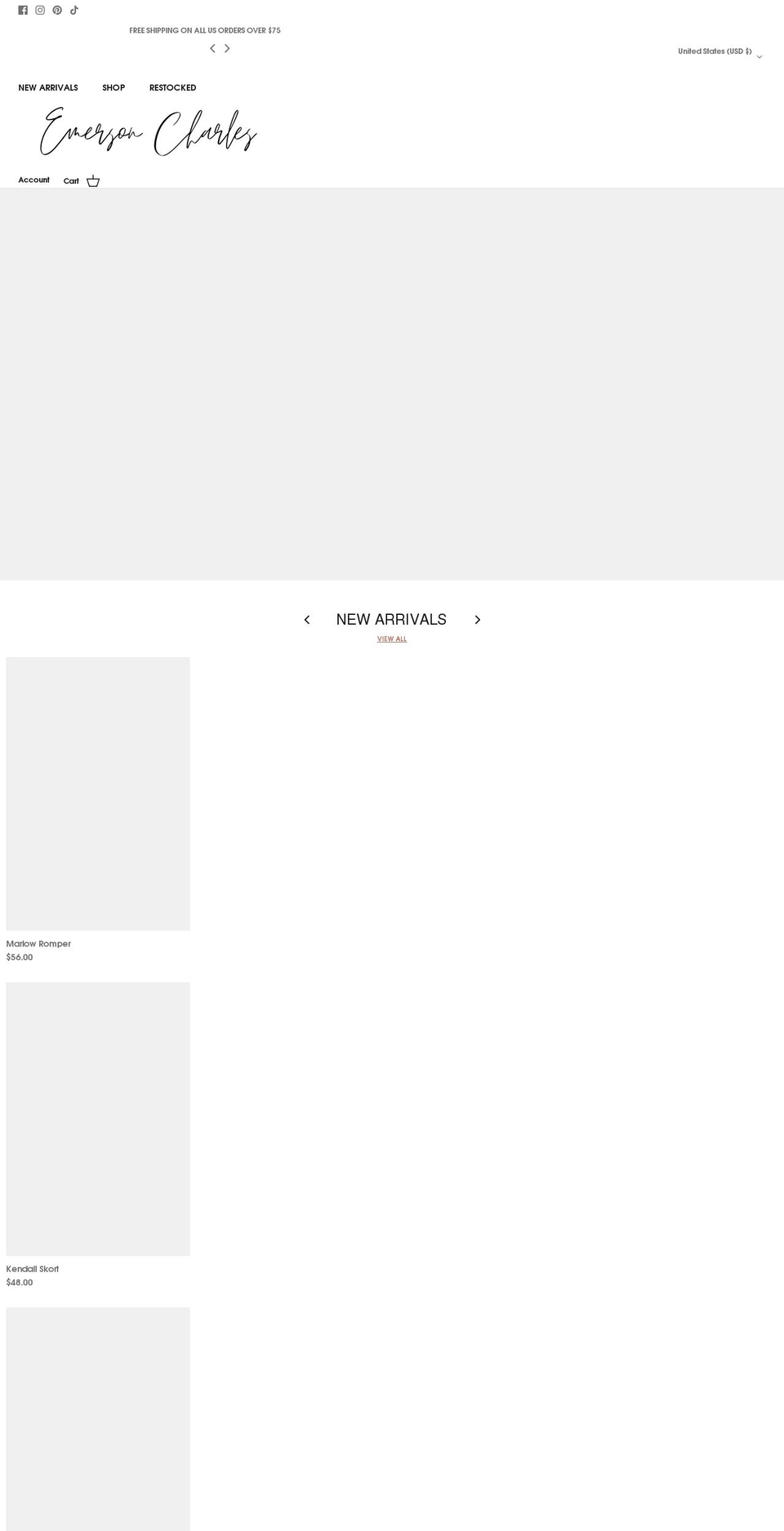 emersoncharles.com shopify website screenshot