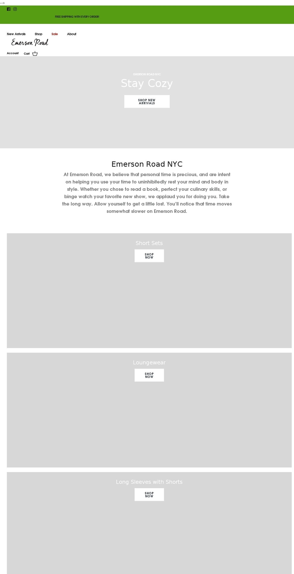 emersonroadnyc.com shopify website screenshot