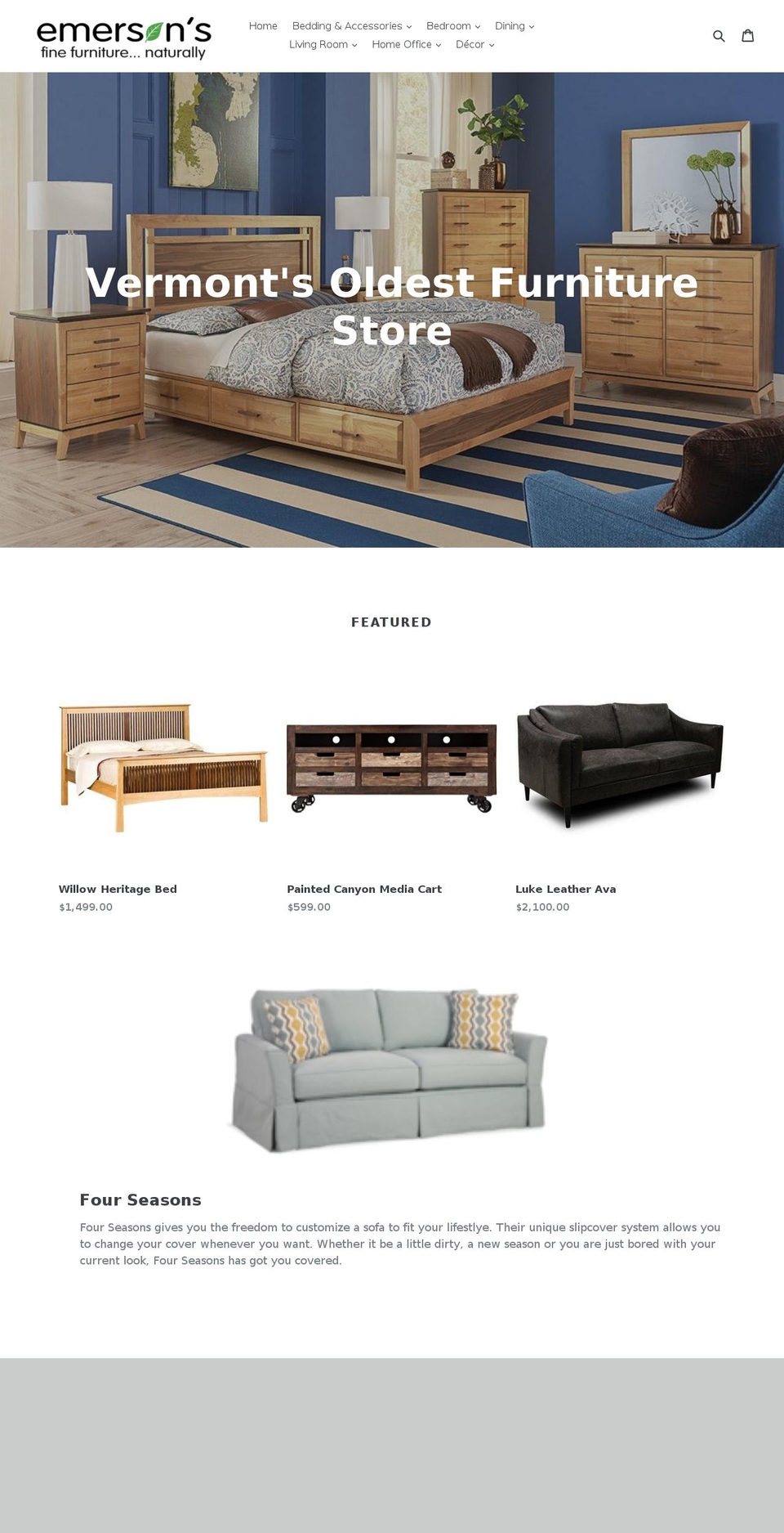 emersonsfurniture.com — Shopify storefront screenshot