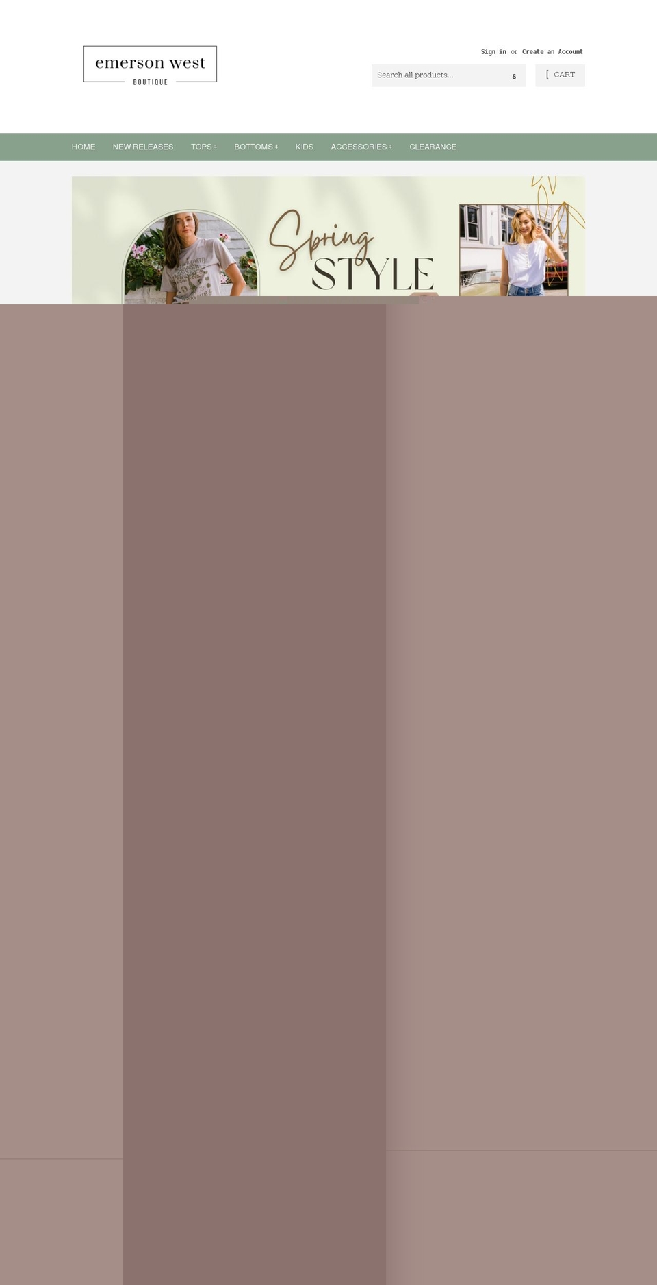 emersonwestboutique.com shopify website screenshot