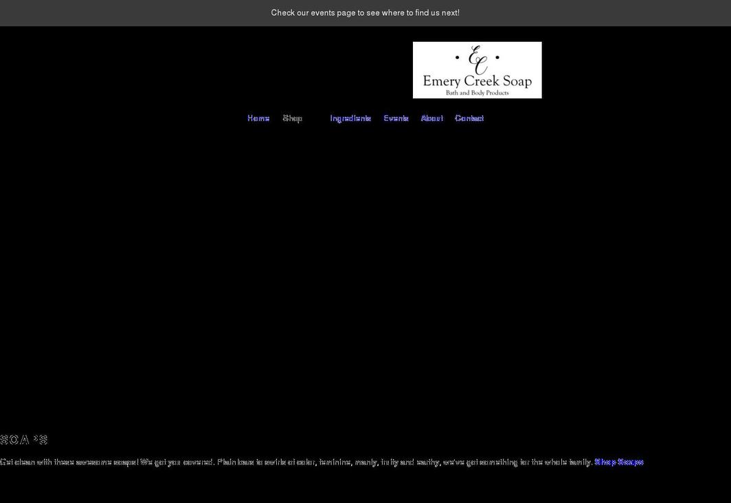 emerycreeksoap.com shopify website screenshot