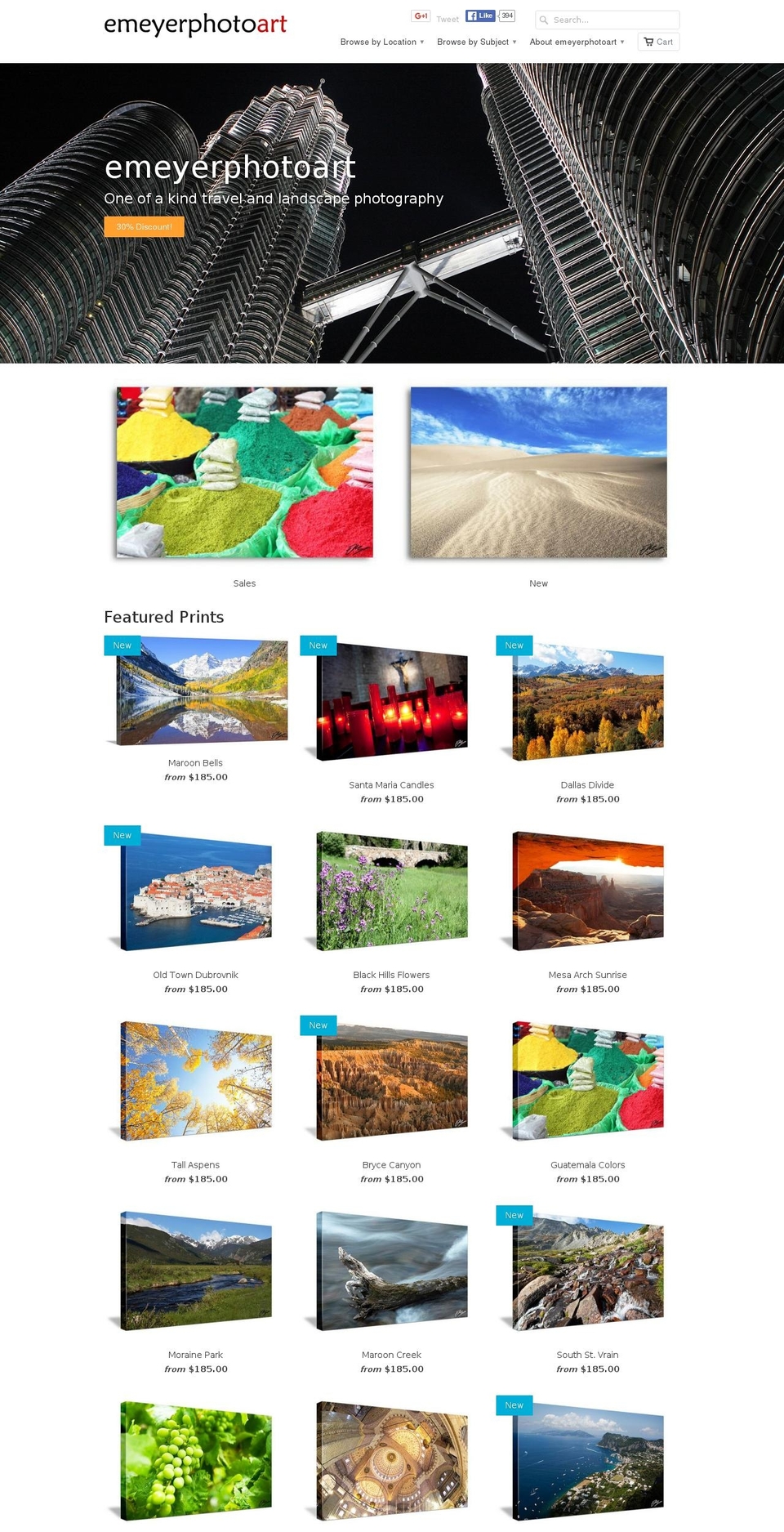 emeyerphotoart.com shopify website screenshot