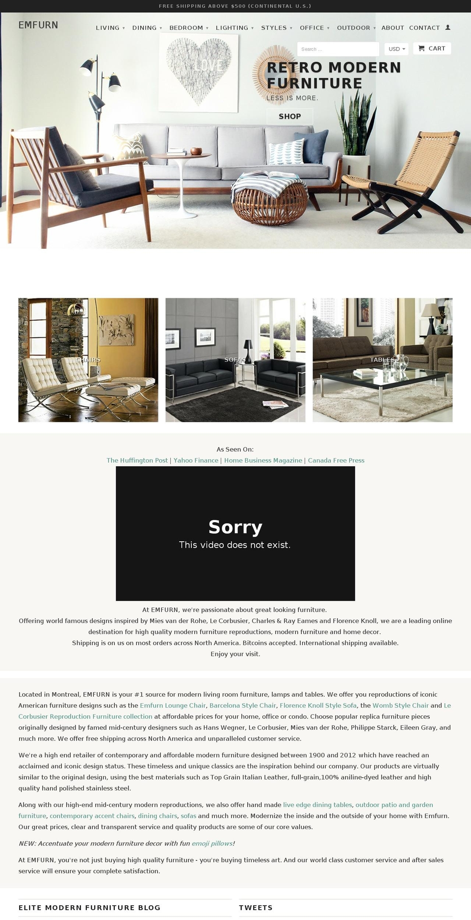 emfurn.com shopify website screenshot