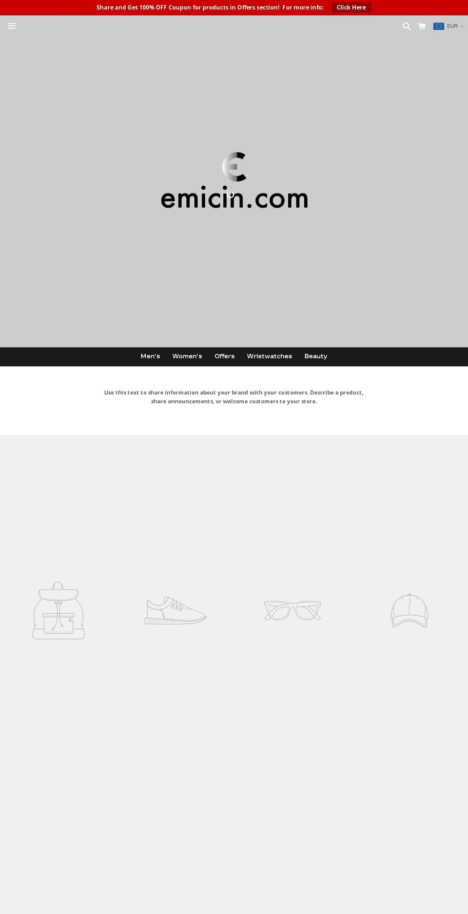 emicin.com shopify website screenshot