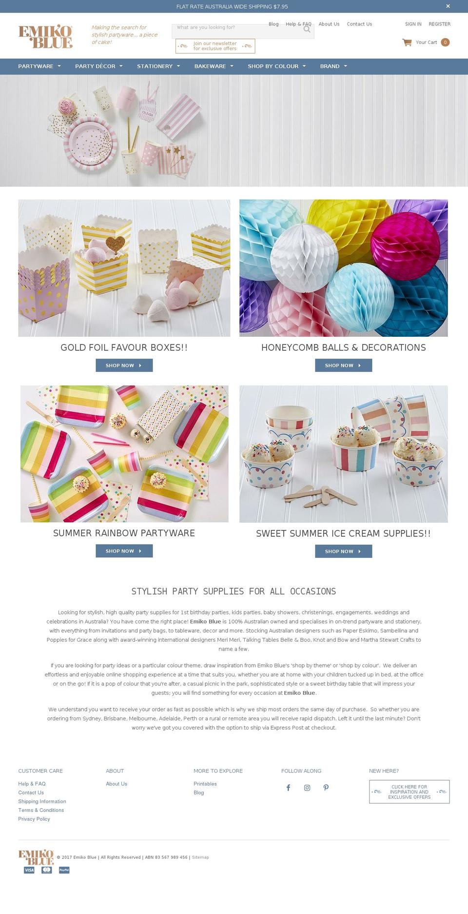 emikoblue.com shopify website screenshot