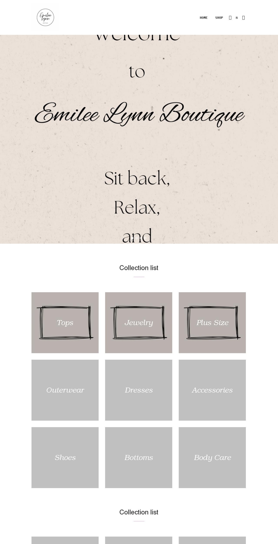 emileelynnboutique.com shopify website screenshot