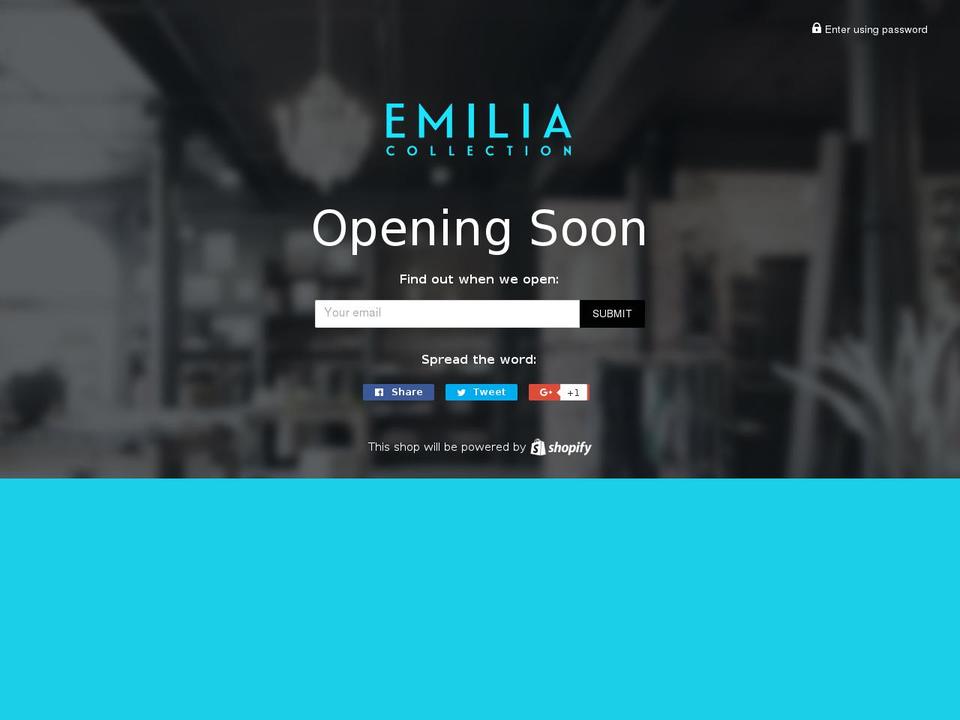 emiliacollection.com shopify website screenshot