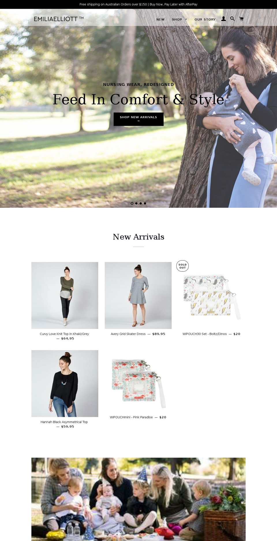 emiliaelliott.com shopify website screenshot