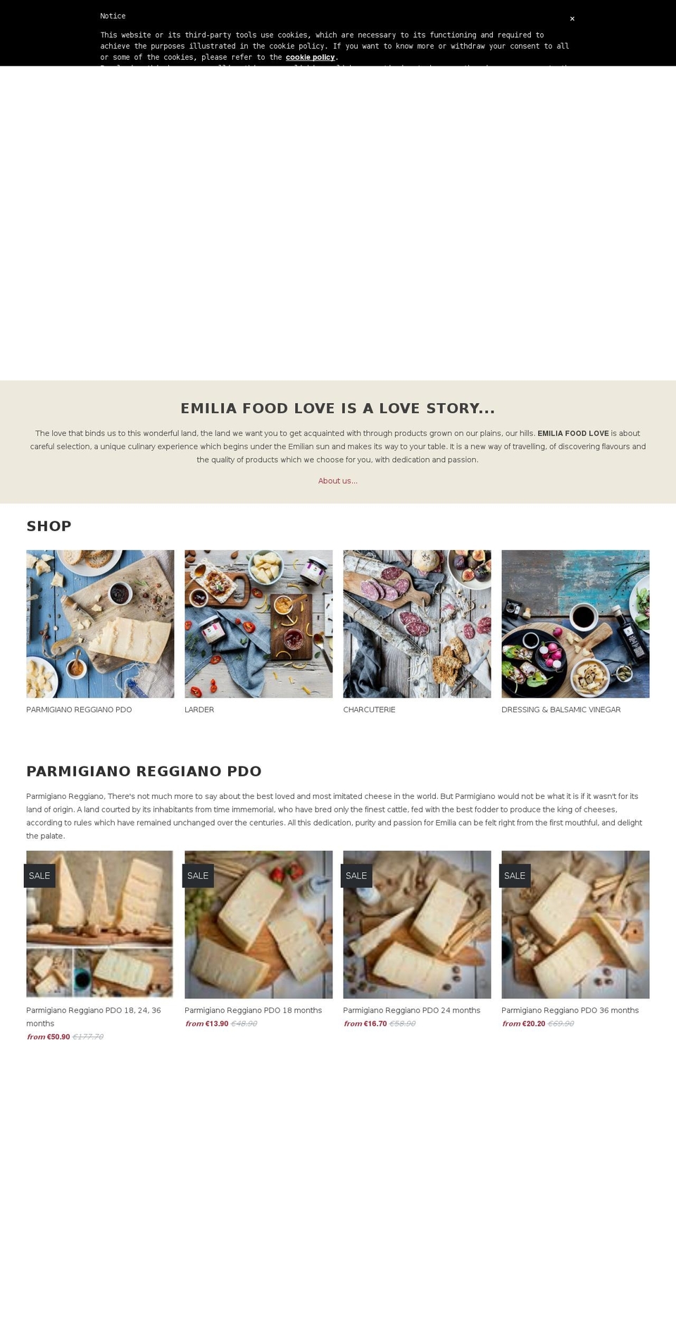 emiliafood.love shopify website screenshot