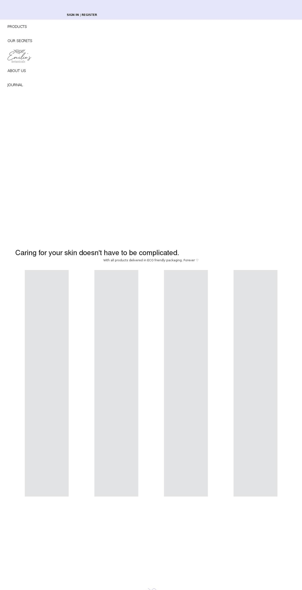 emilies.co.uk shopify website screenshot