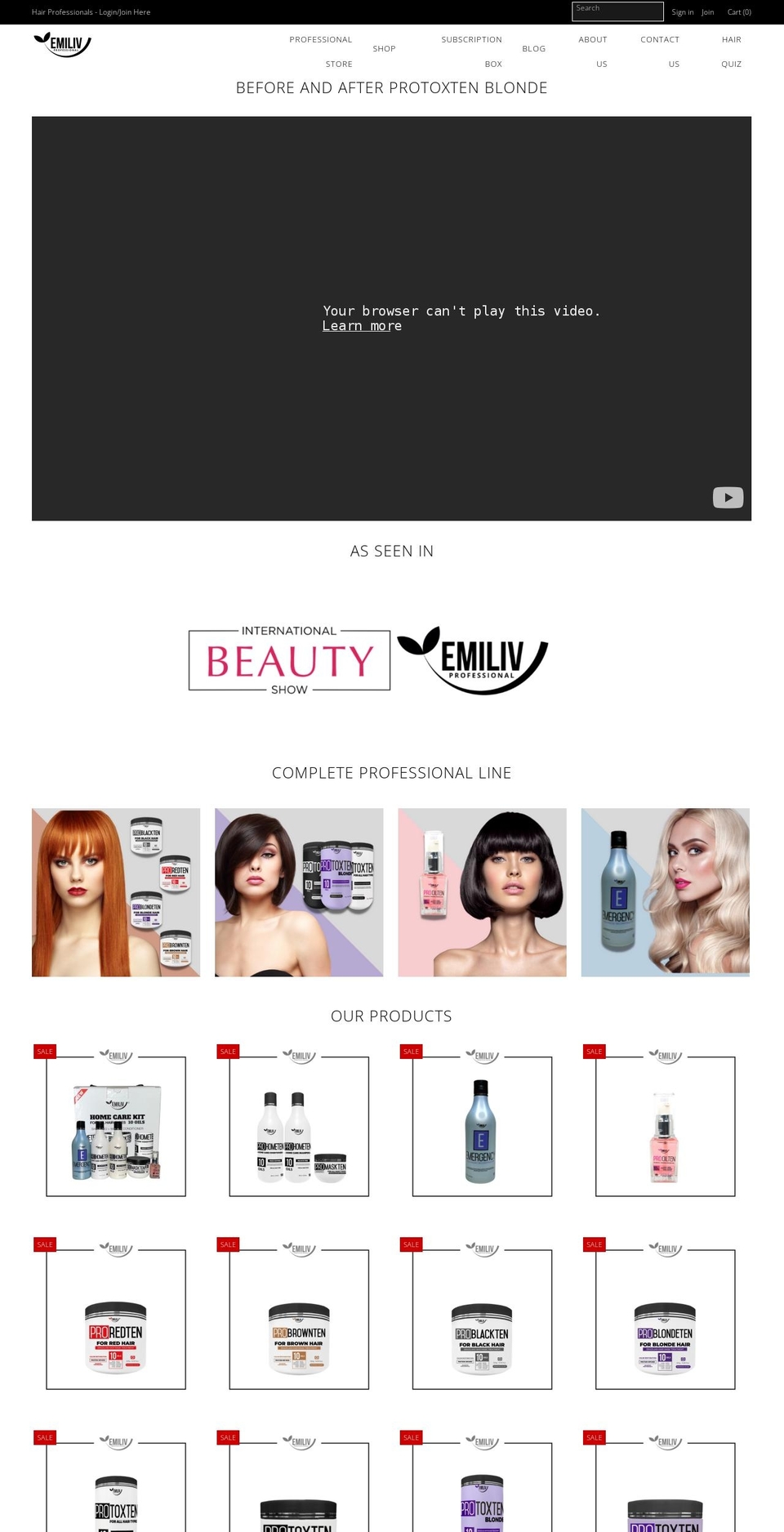 emilivprofessional.com shopify website screenshot