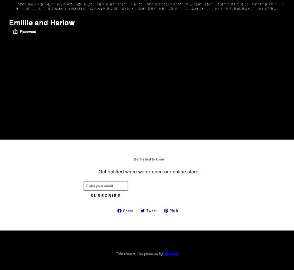 emillieandharlow.com shopify website screenshot