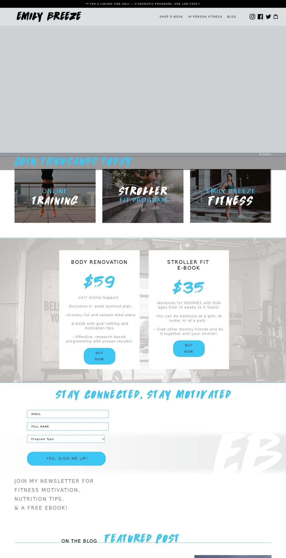 emily-breeze.com shopify website screenshot