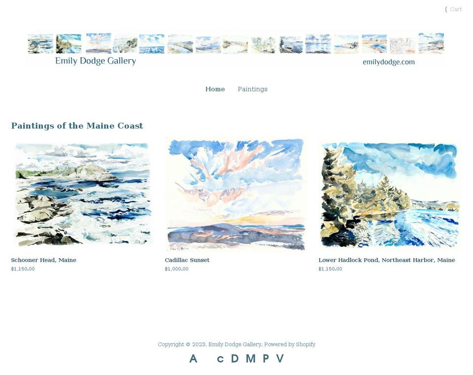 emily-dodge-gallery.myshopify.com shopify website screenshot