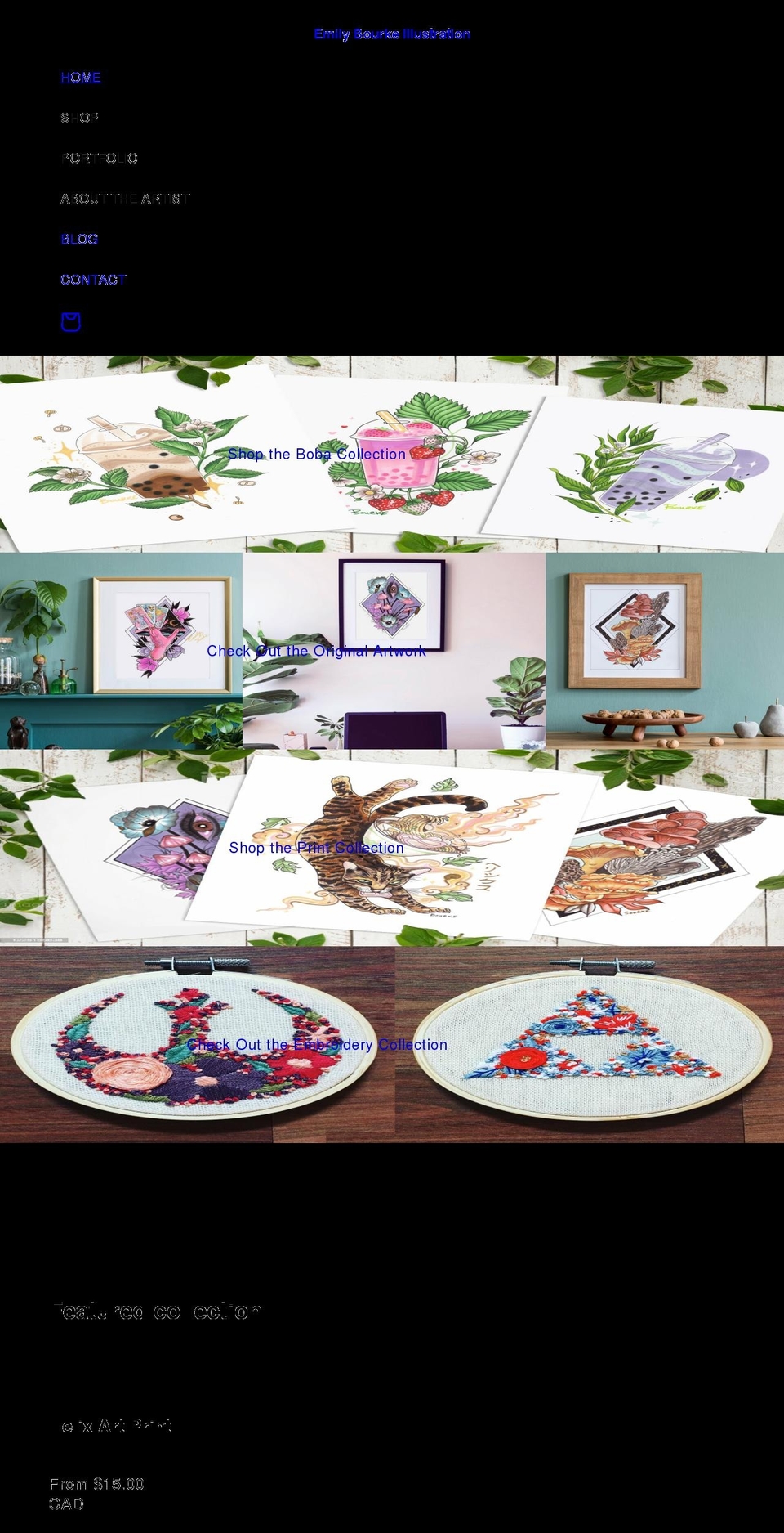 emilybourke.com shopify website screenshot