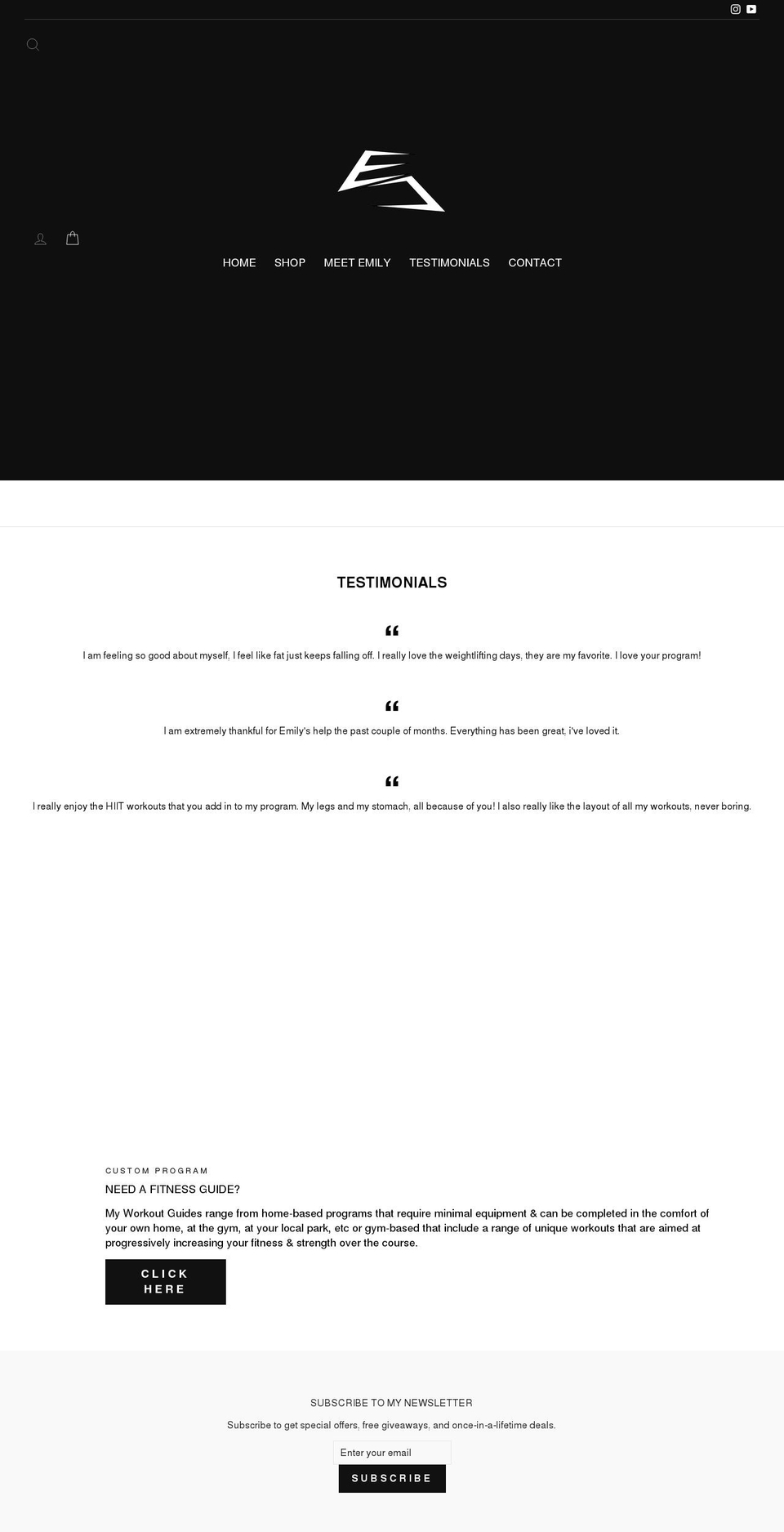 emilycottrill.com shopify website screenshot